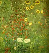 Gustav Klimt tradgard med solrosor France oil painting artist